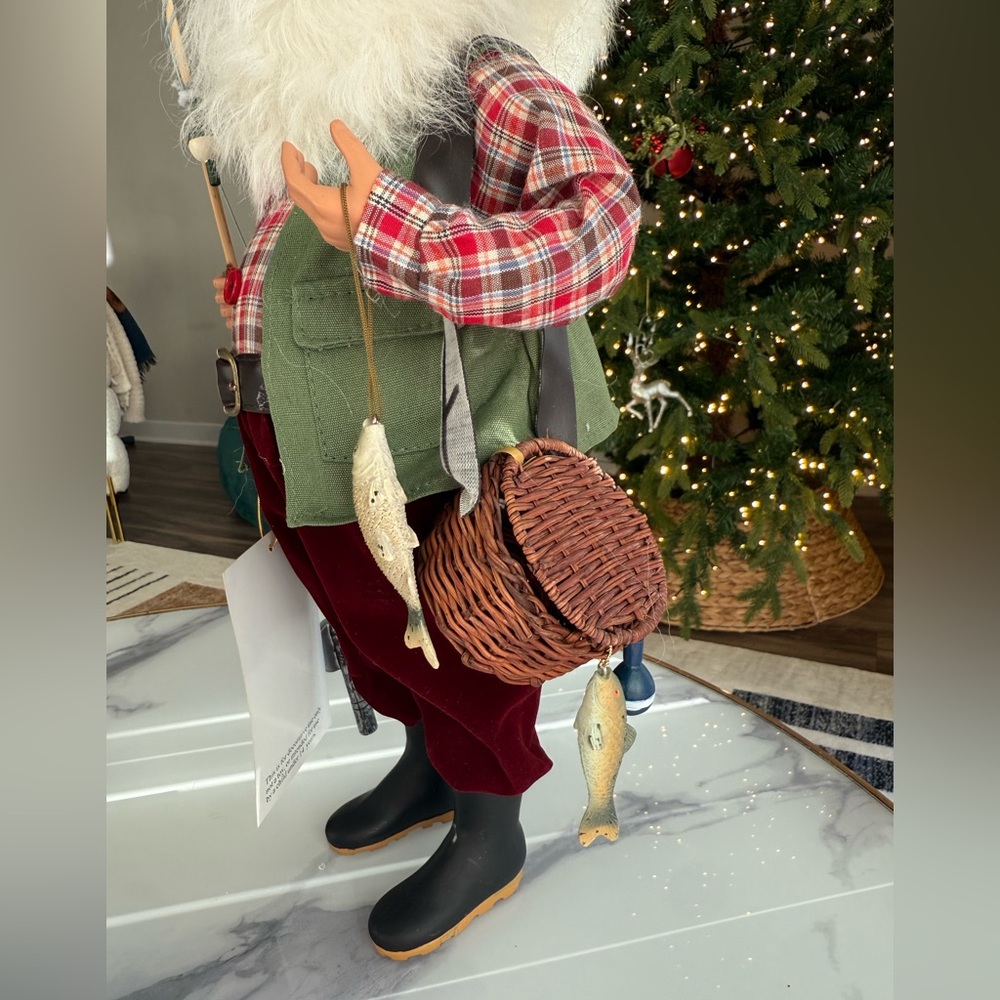 Karen Didion Originals Fishing Santa Figurine, 17 Inches - Handmade NEW - NO BOX - Picture 10 of 13
